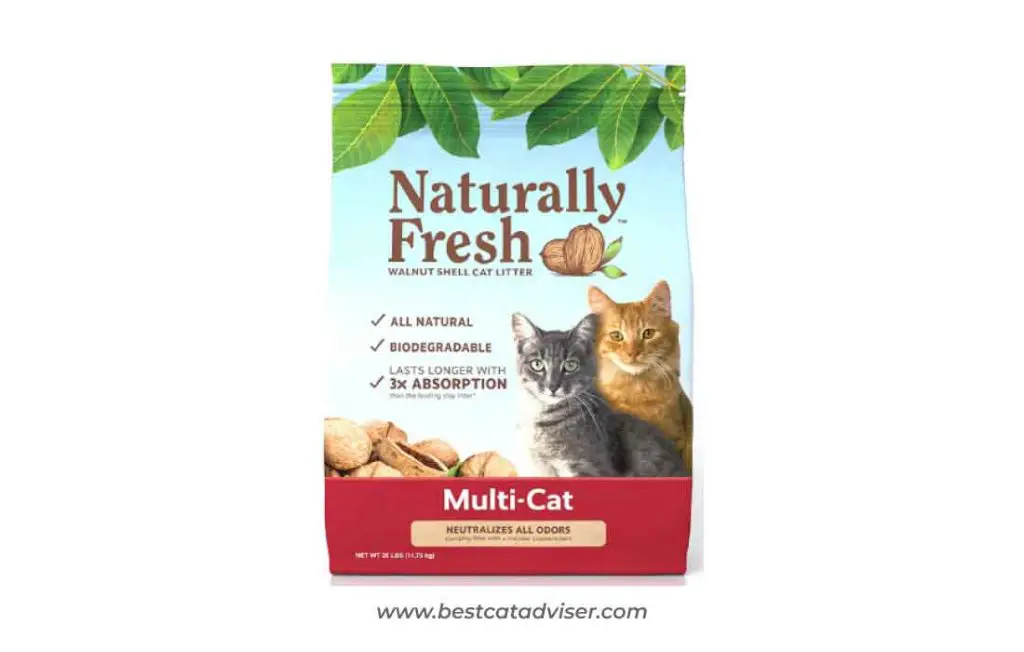 Naturally Fresh Walnut-Based Household Quick-Clumping Cat Litter - Best Multi-Cat Litter for Odor Control.